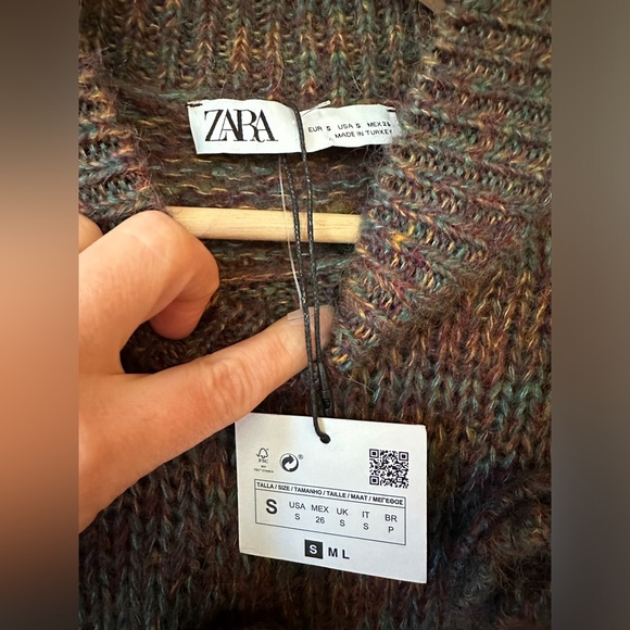 Zara Ruffled Mohair Blend 3D Flowers Knit Sweater NWT Vintage Style - Picture 6 of 12